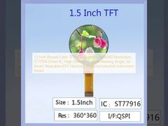 Layar LCD TFT Warna Bulat 1,5 Inci - Resolusi 360x360, Driver IC ST77916, Definisi Tinggi, Sudut Pandang Lebar, untuk Perangkat Wearable Cerdas/Proyek Elektronik DIY/Panel Instrumen Industri