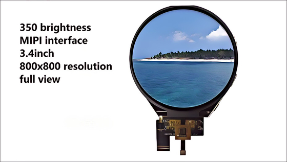 3.4-inch 800*800 TFT Color Circular Display Projective Capacitive Touch Screen For Instrumentation / Smart Home