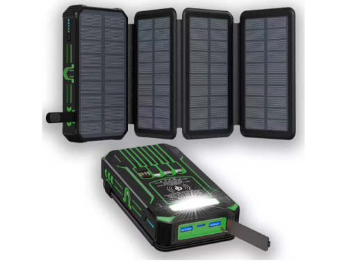 20.000mAh, pengisian cepat 22.5W, panel surya lipat, pencahayaan LED, pengisian daya magnetik