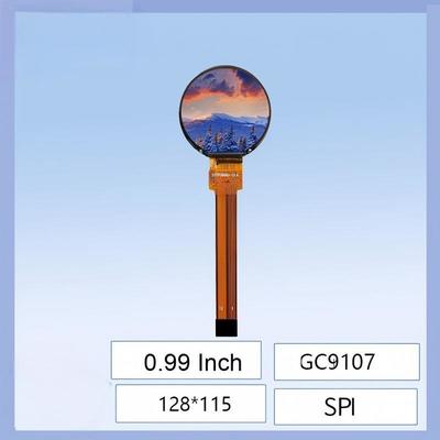 0.99 Inch High-Definition IPS TFT LCD Round Color Screen - 128x115 Resolution, GC9107 , Full-Color Display, Wide Viewing Angle, for Smart Wearables/DIY Electronic Projects/Industrial Instrument Panels